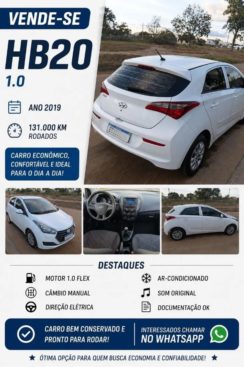 Hyundai HB20 Unique 1.0 Flex 12V Mec. 2019