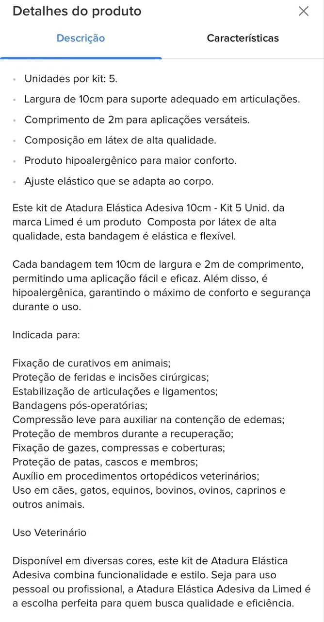 Atadura elastica adesiva - 10x2 - KIT COM 5 - Foto 3
