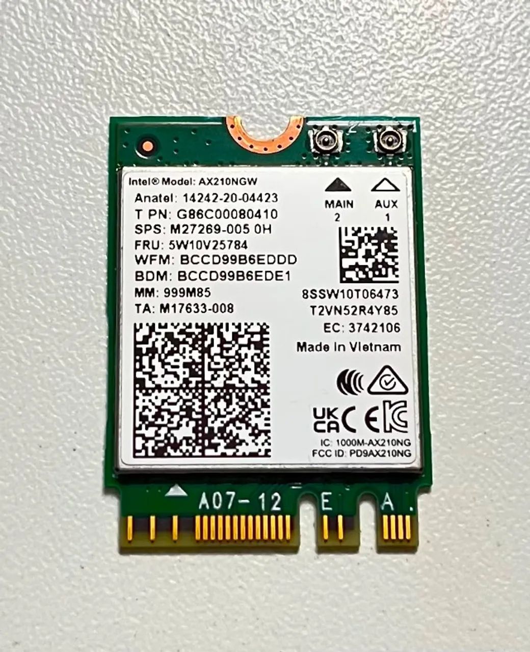 Placa Wifi 6e Intel com Bluetooth 5.3