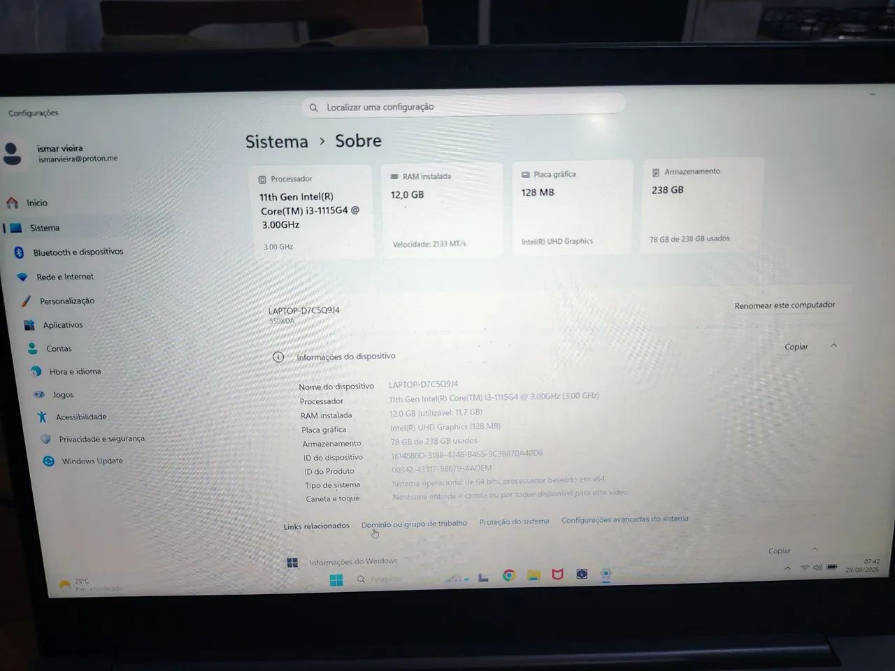 Notebook Samsung Book intel core i3 1115G4 12 gigas de memoria 256 SSD  - Foto 5