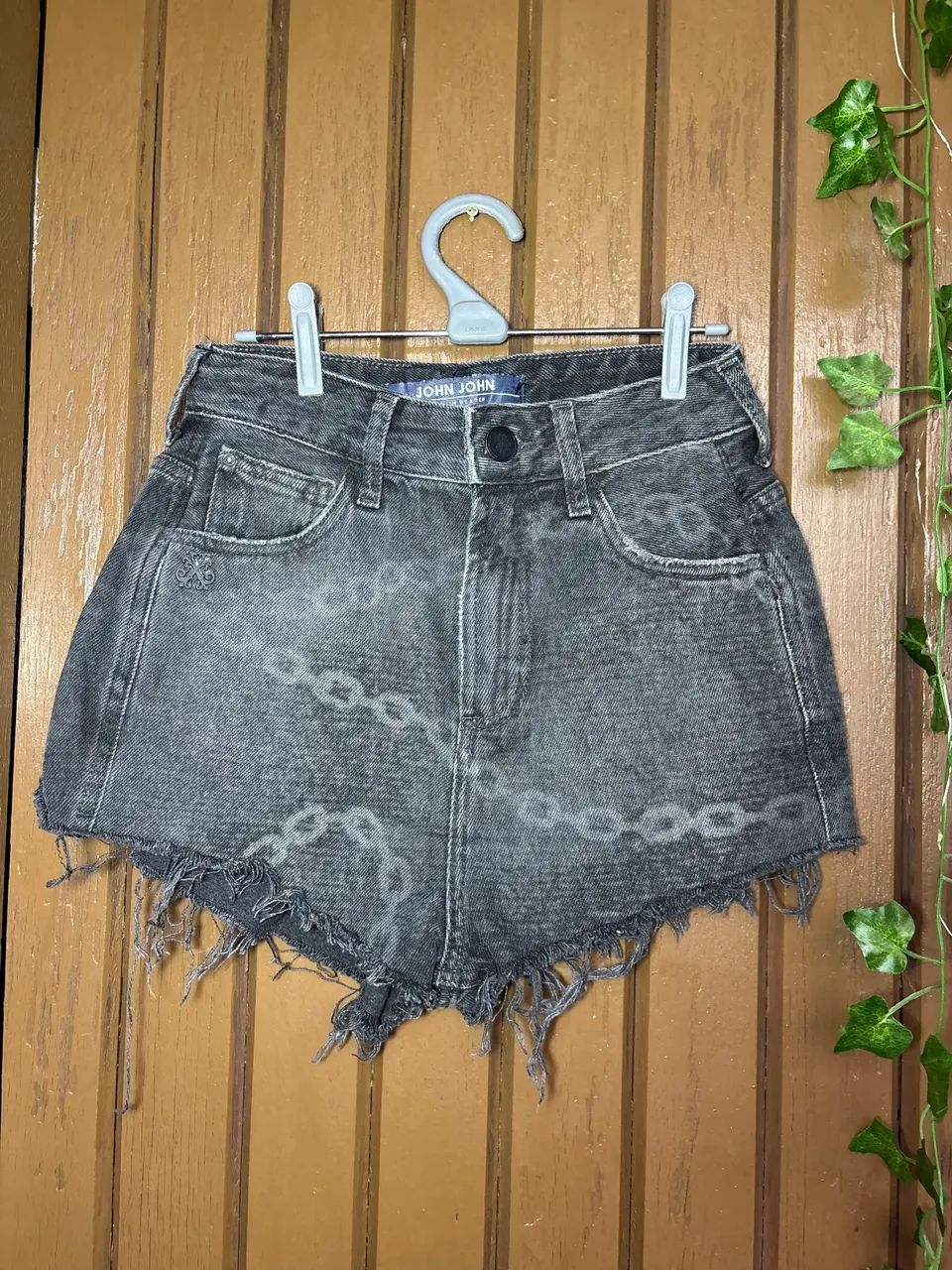 shorts john john jeans preto