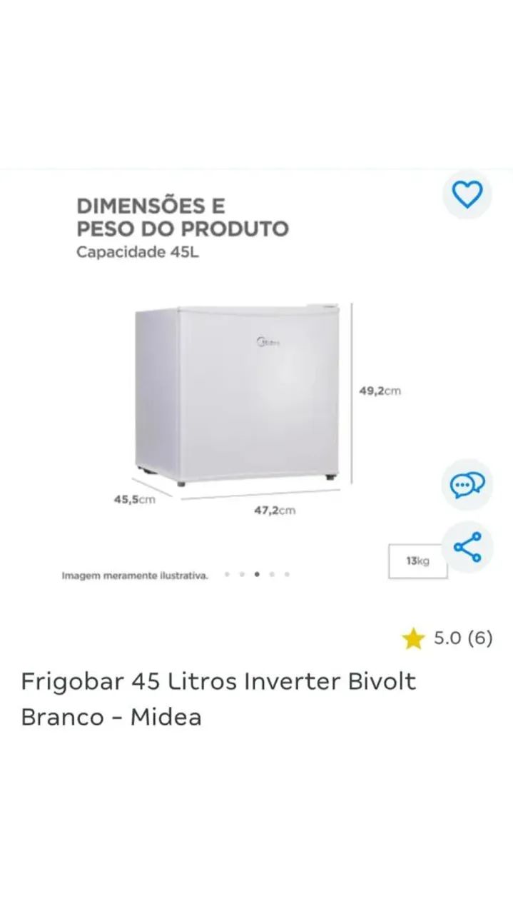 Frigobar Midea 45L Branco - Foto 4