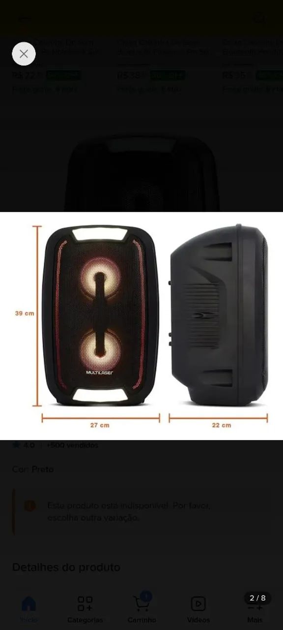 Caixa Multilaser 200w, mp3, Bluetooth  - Foto 5