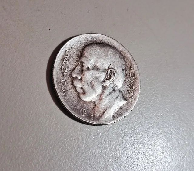5000 Reis Santos Dumont Brasil 1936 Moeda de Prata - Foto 3