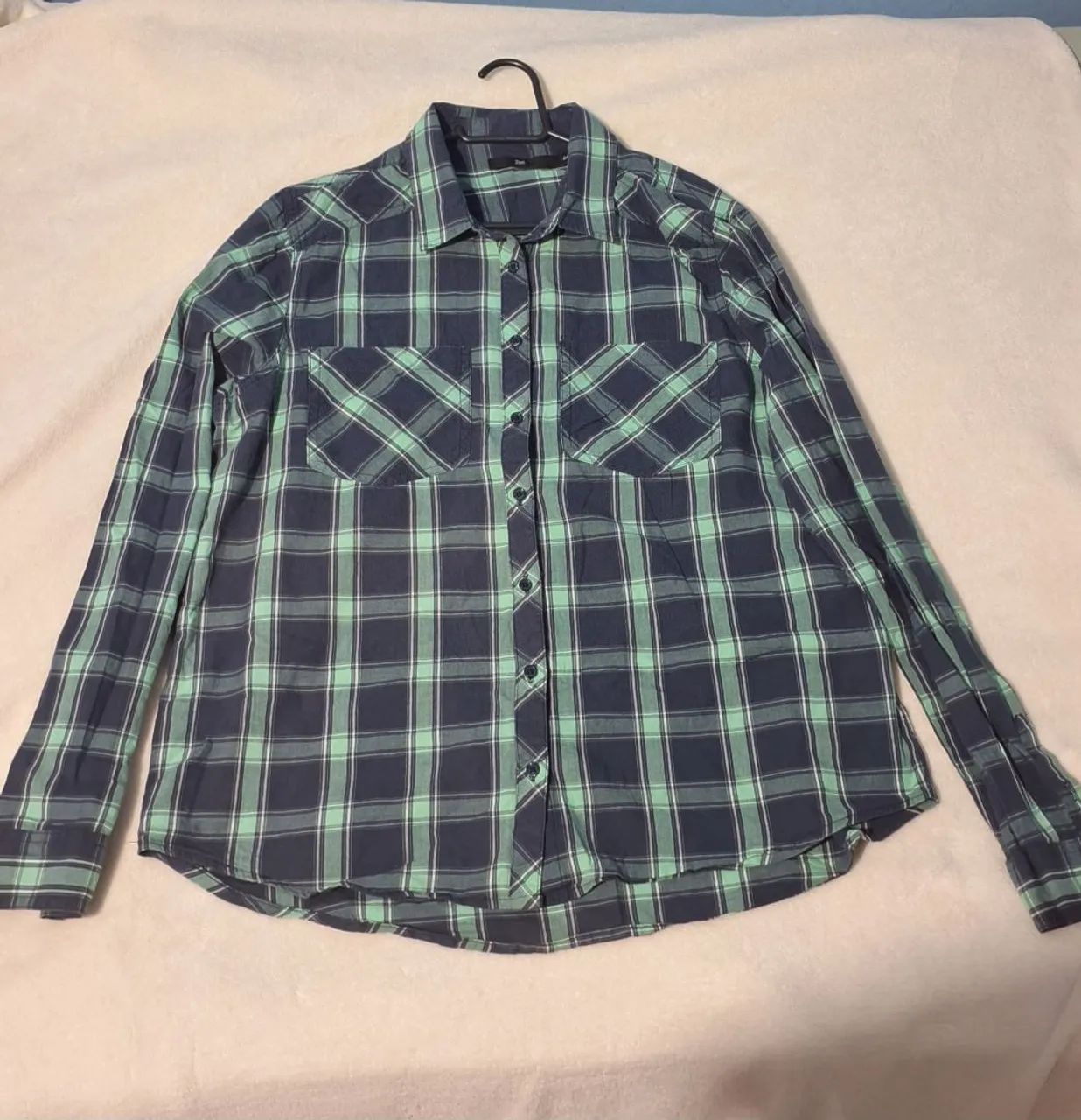 camisa xadrez manga longa tam. 44