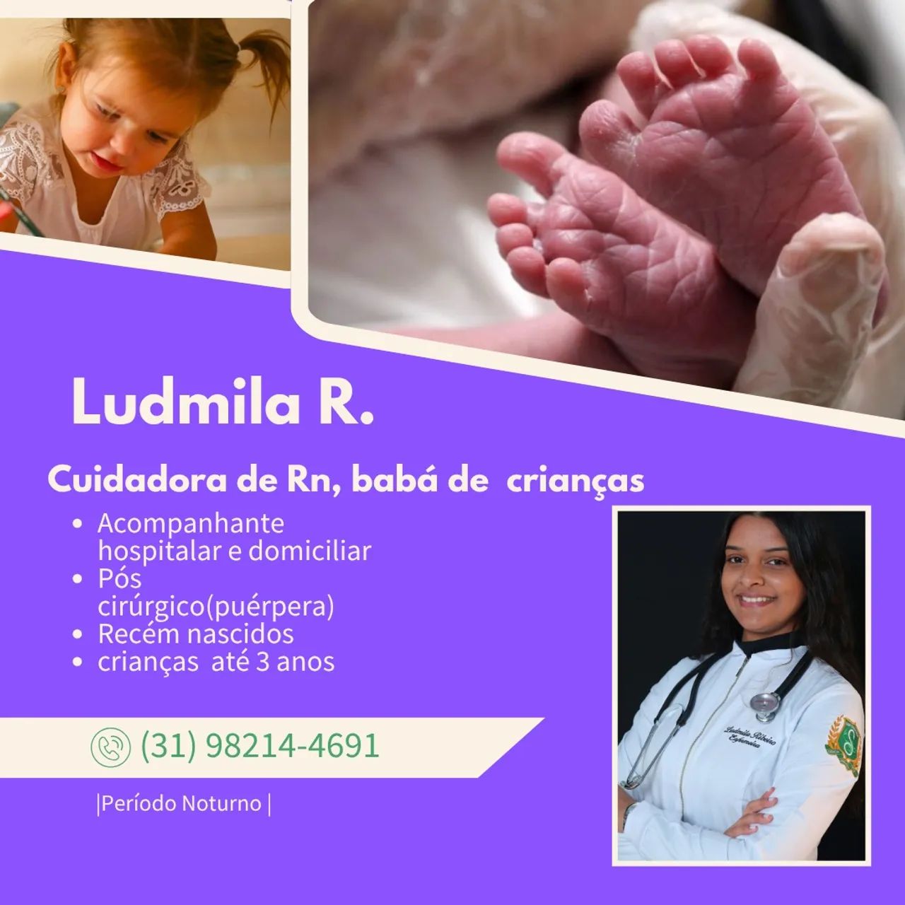 Babá de recém nascidos e crianças 