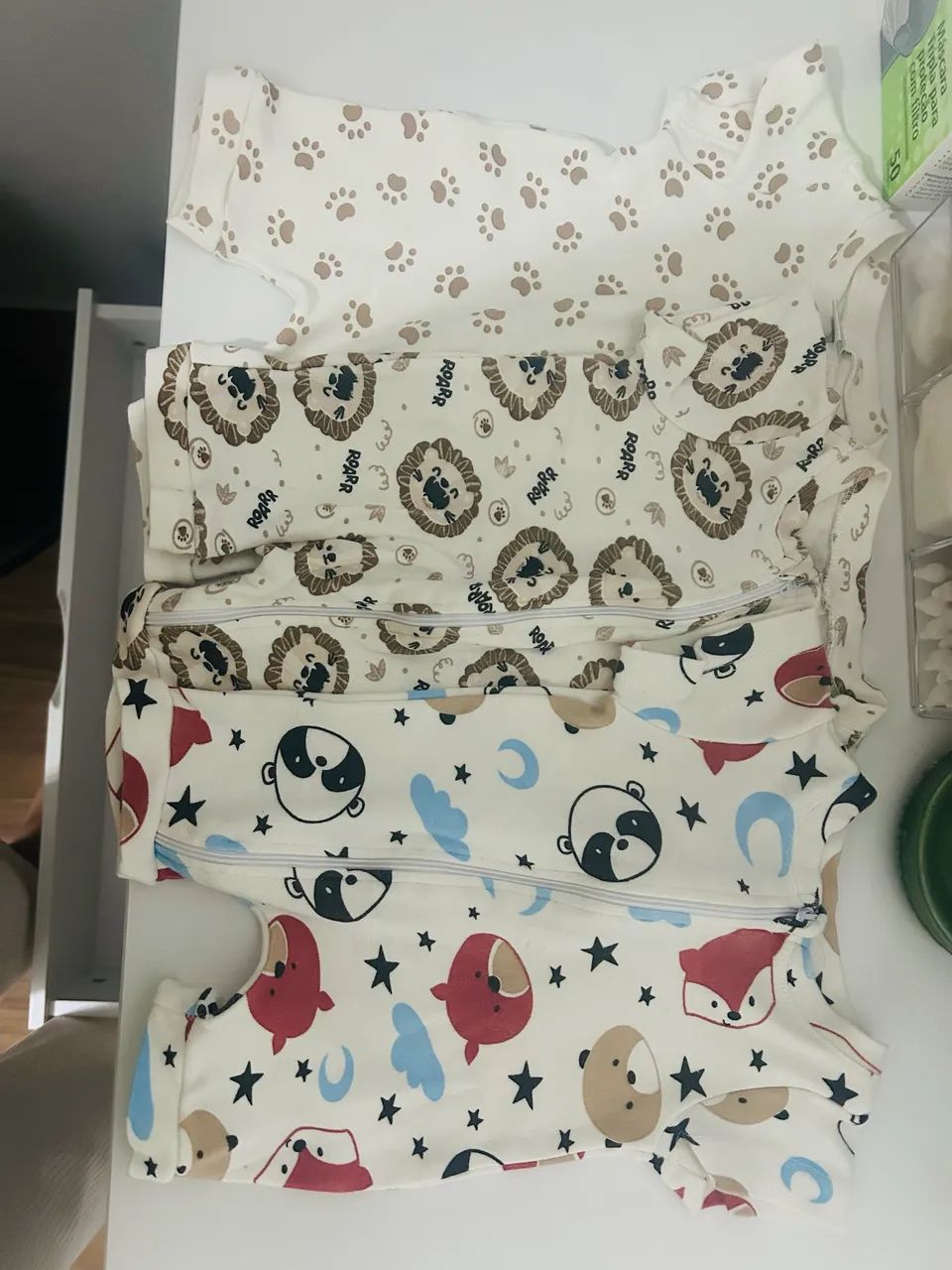 Macacão bebê curto 3un P