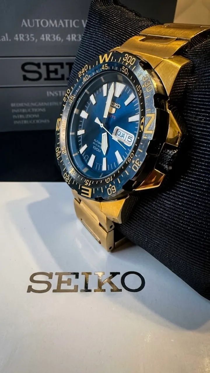 Seiko 5 automático Dourado estado de zero raríssimo  - Foto 5