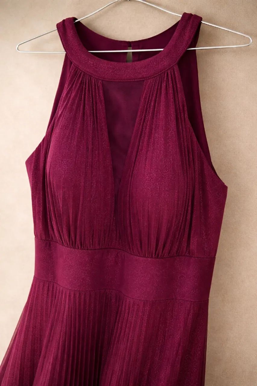 Vestido longo cor Marsala/Vinho - Foto 3