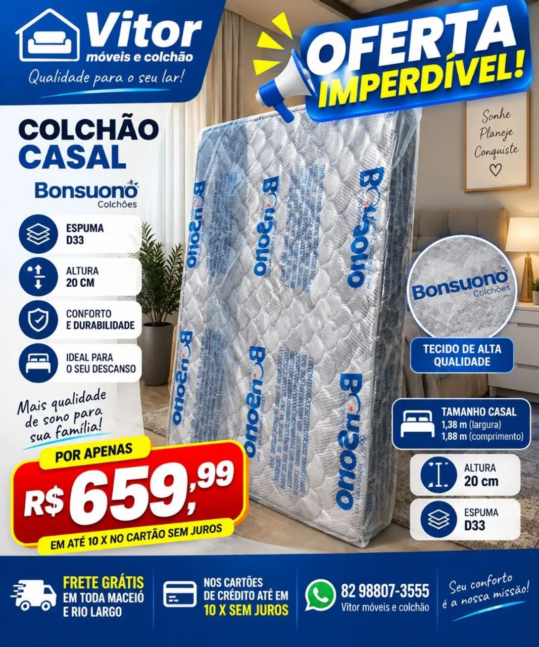 OFERTAS DE COLCHÃO 20 CM D33 