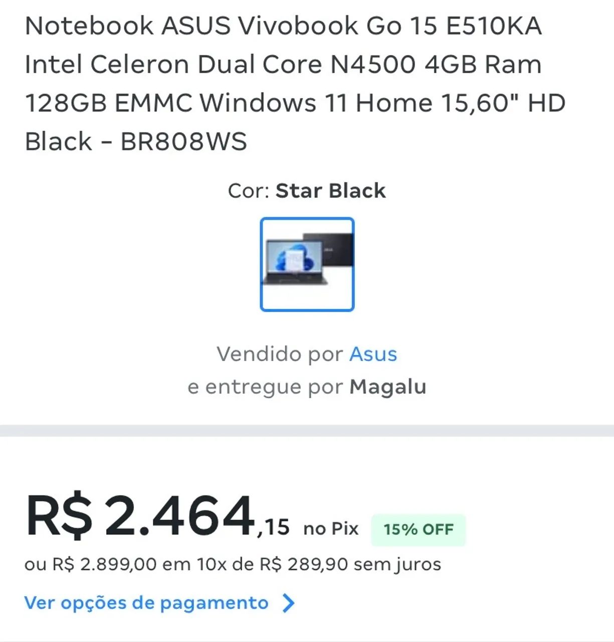 Notebook ASUS Vivobook Go 15 E510KA - Foto 4
