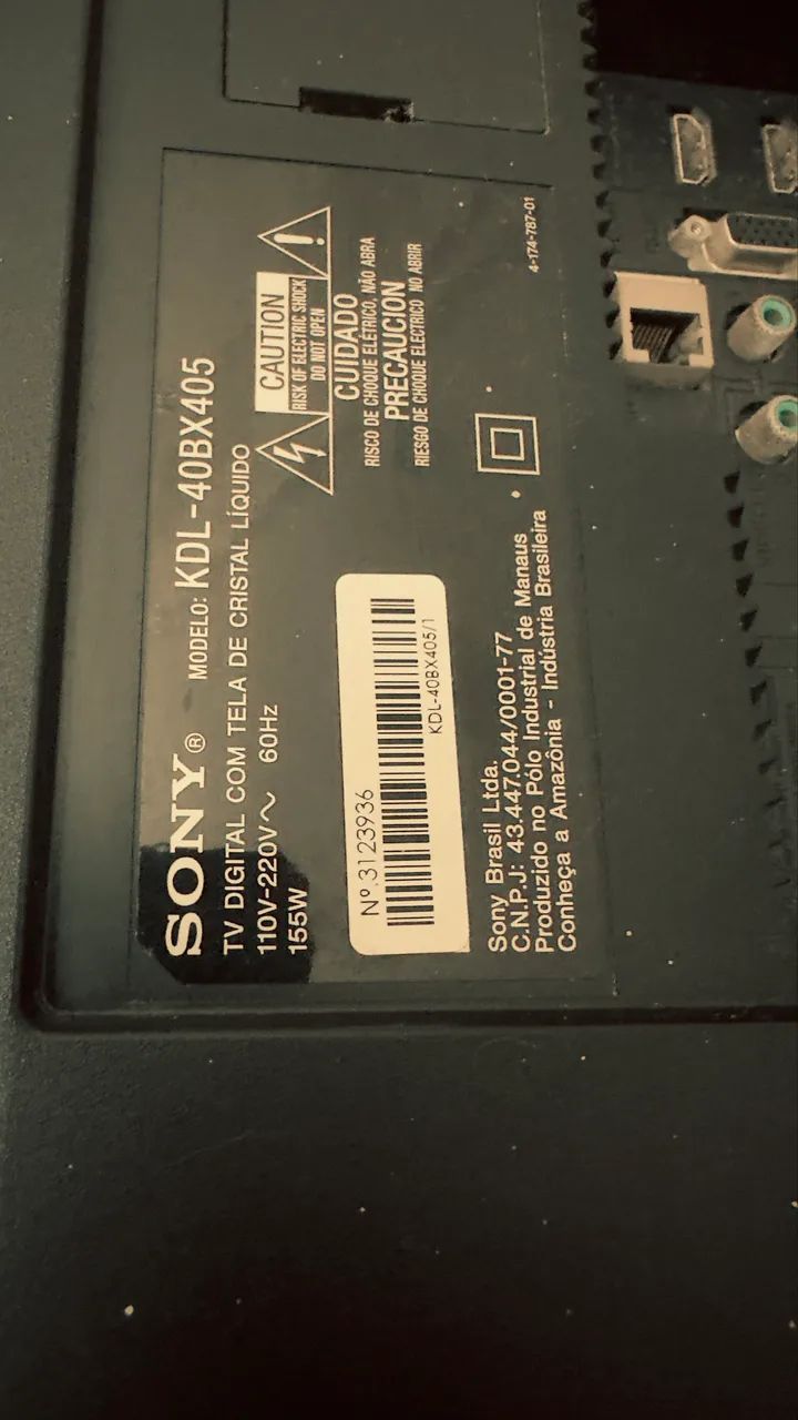 televisão LCD da marca Sony, modelo KDL-40BX405. - Foto 3