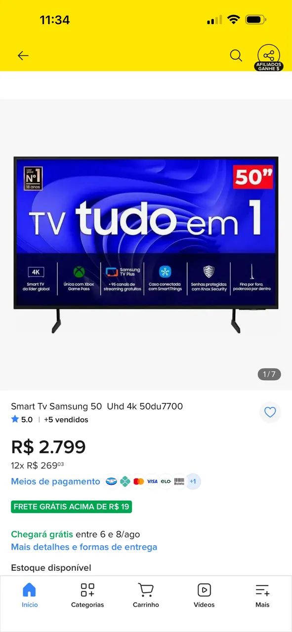 Smart Tv 50 polegadas Samsung - Foto 2
