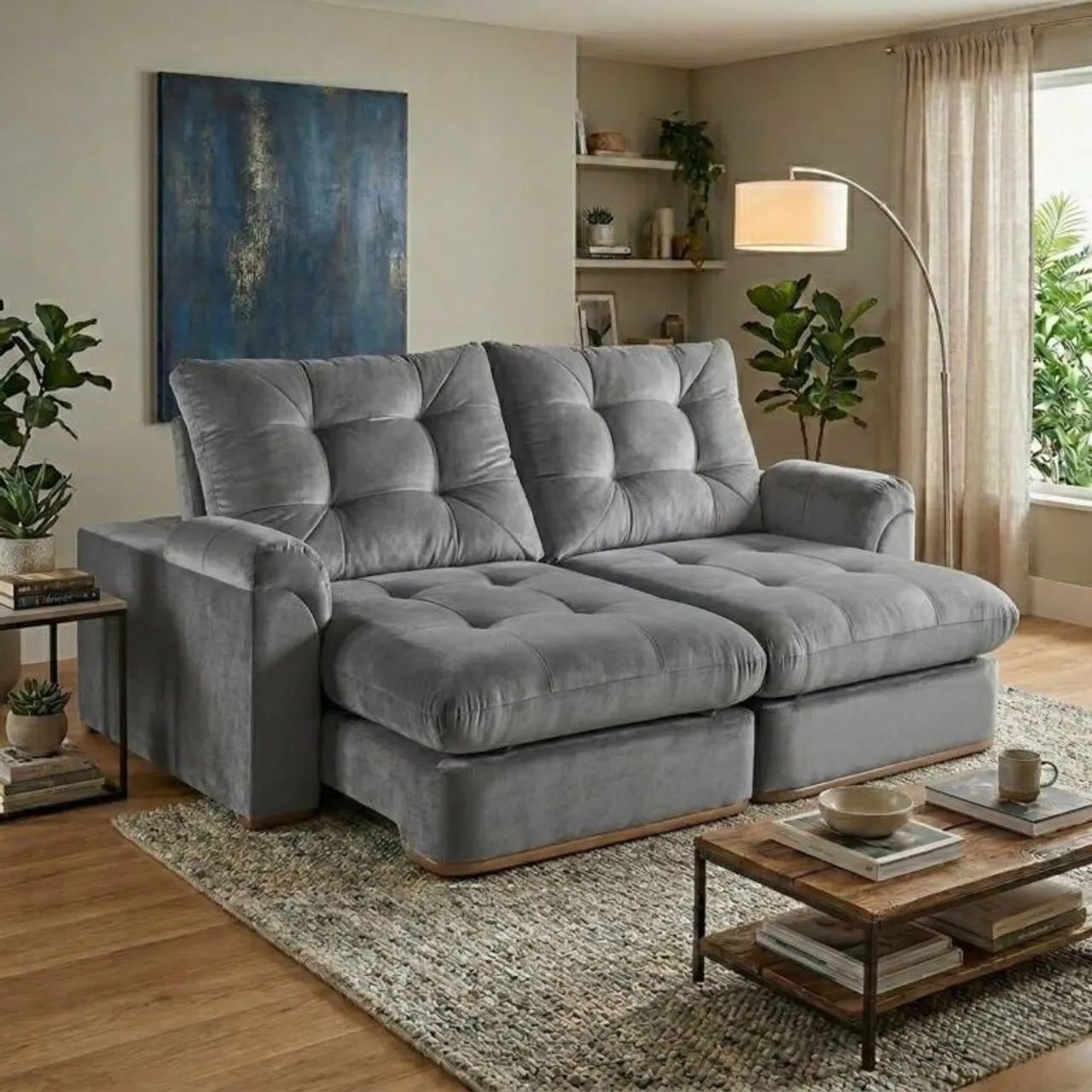 Sofá Retrátil e Reclinável Maya 2.40m - Entrega Rápida  - Foto 2
