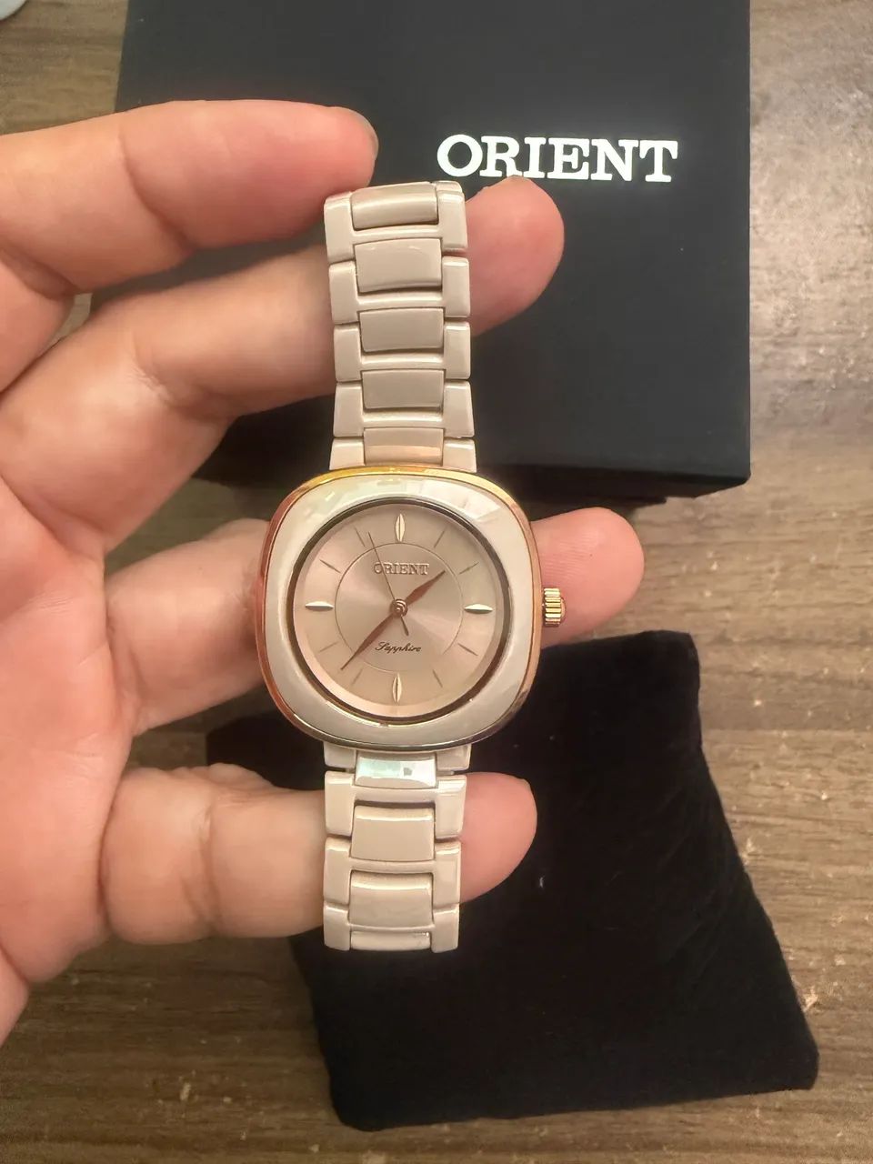 Relógio Orient Ceramic Feminino Safira Rosé - Foto 3
