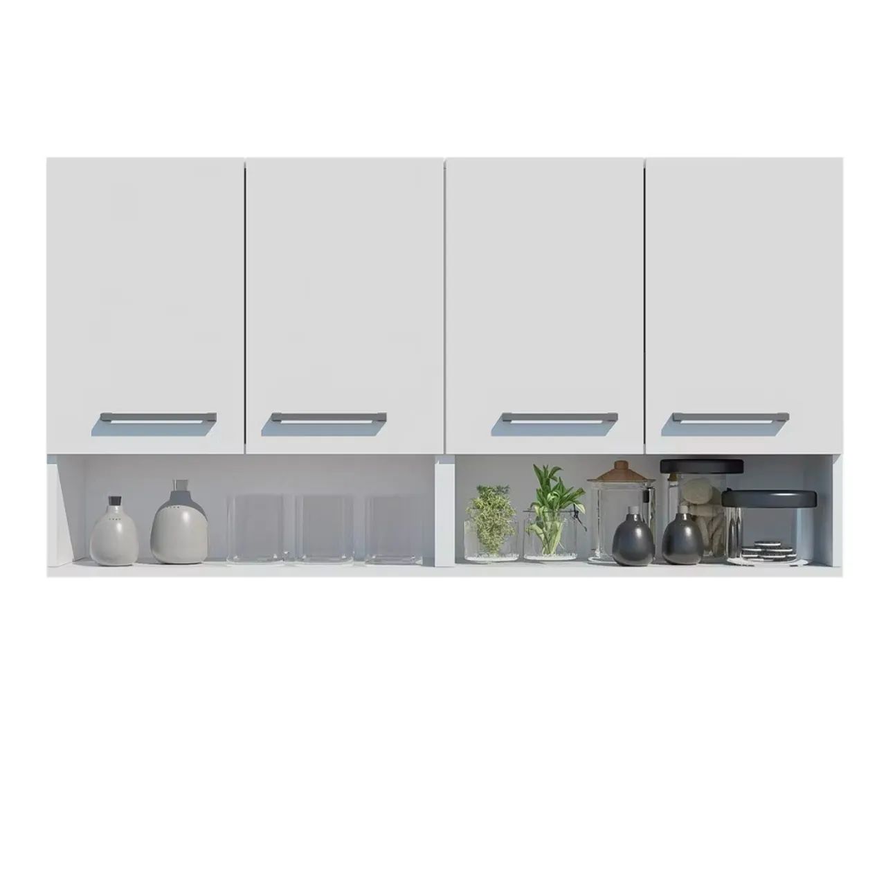 Armário Aéreo Cozinha 4 Portas Multiuso com Nicho - Foto 5