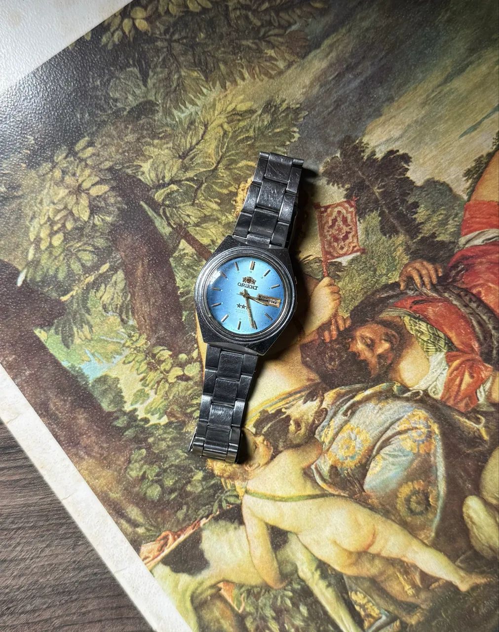 relógio orient 3 estrelas azul vintage automático - Foto 2