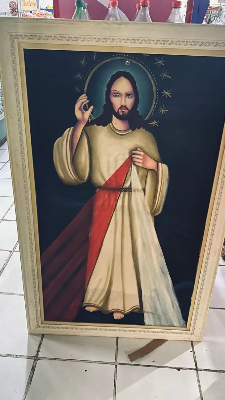 Lindo quadro pintado de Jesus Cristo  - Foto 3