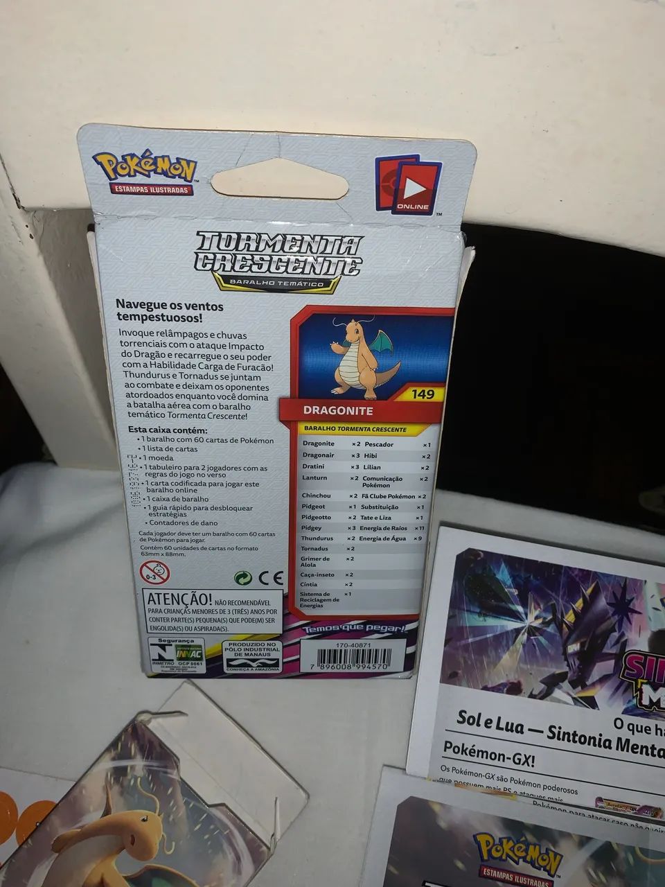 Pokémon Deck Sol e Lua Sintonia Mental Dragonite aberto ótimo estado Ler Descrição   - Foto 2
