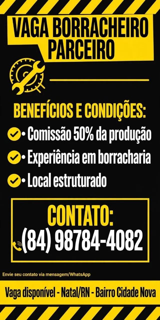 Vaga Borracheiro Parceiro 