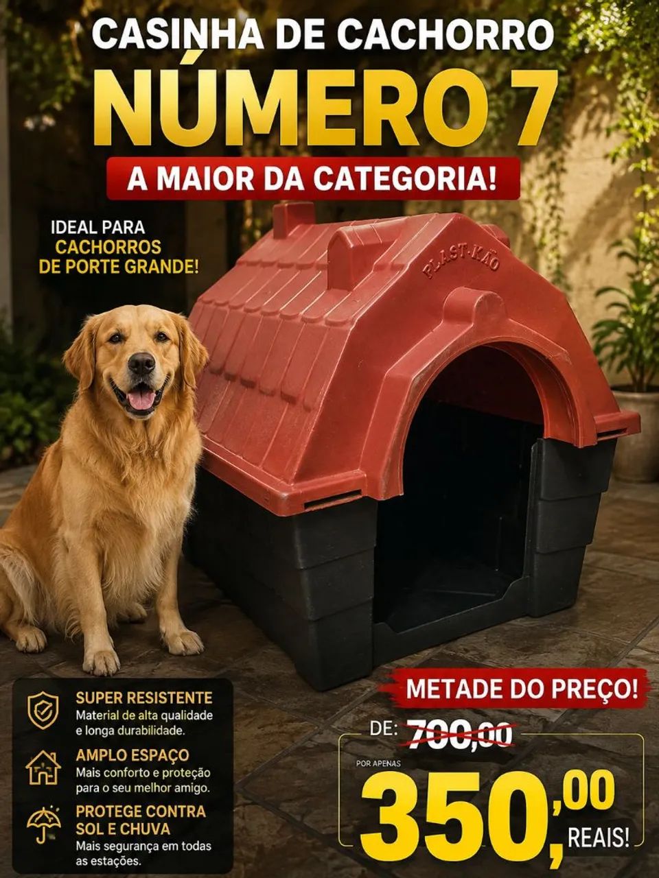 Casinha grande de cachorro número 7