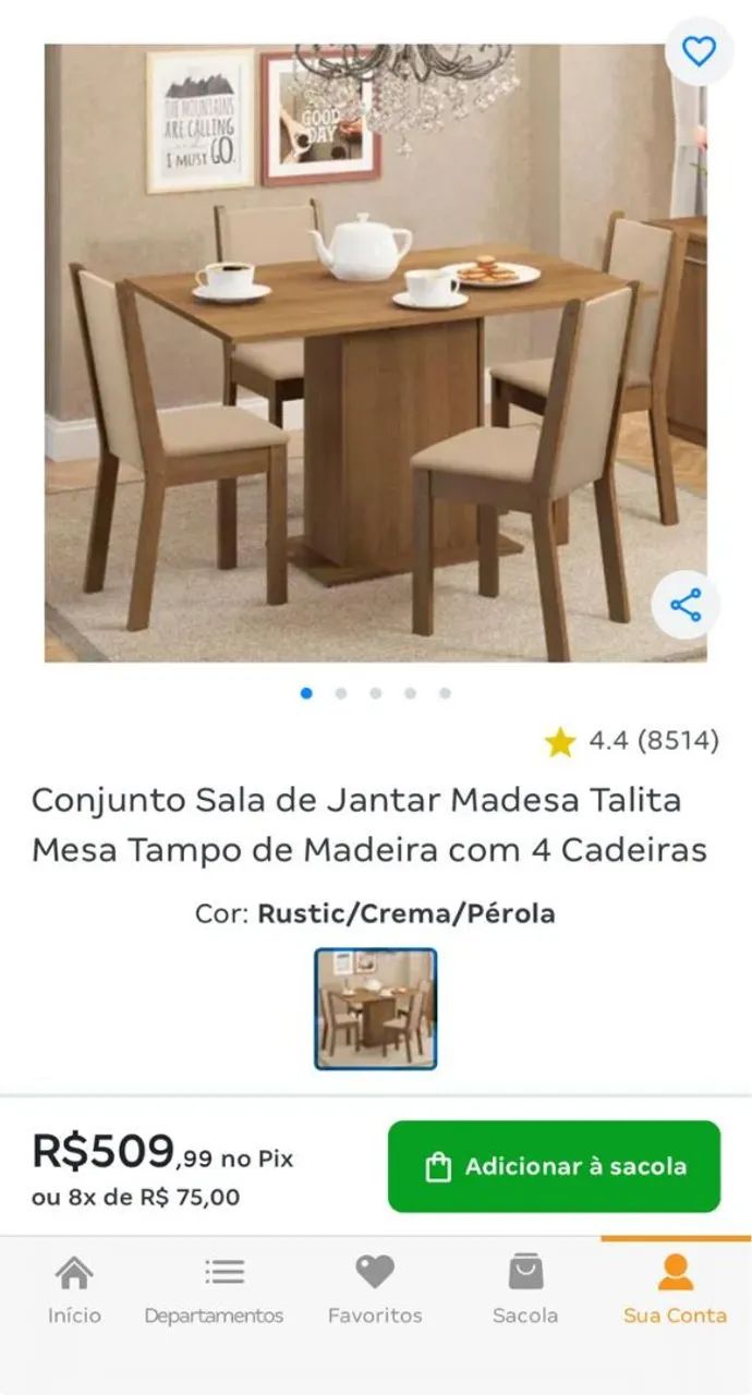 MESA DE JANTAR COM 4 CADEIRAS - Foto 3