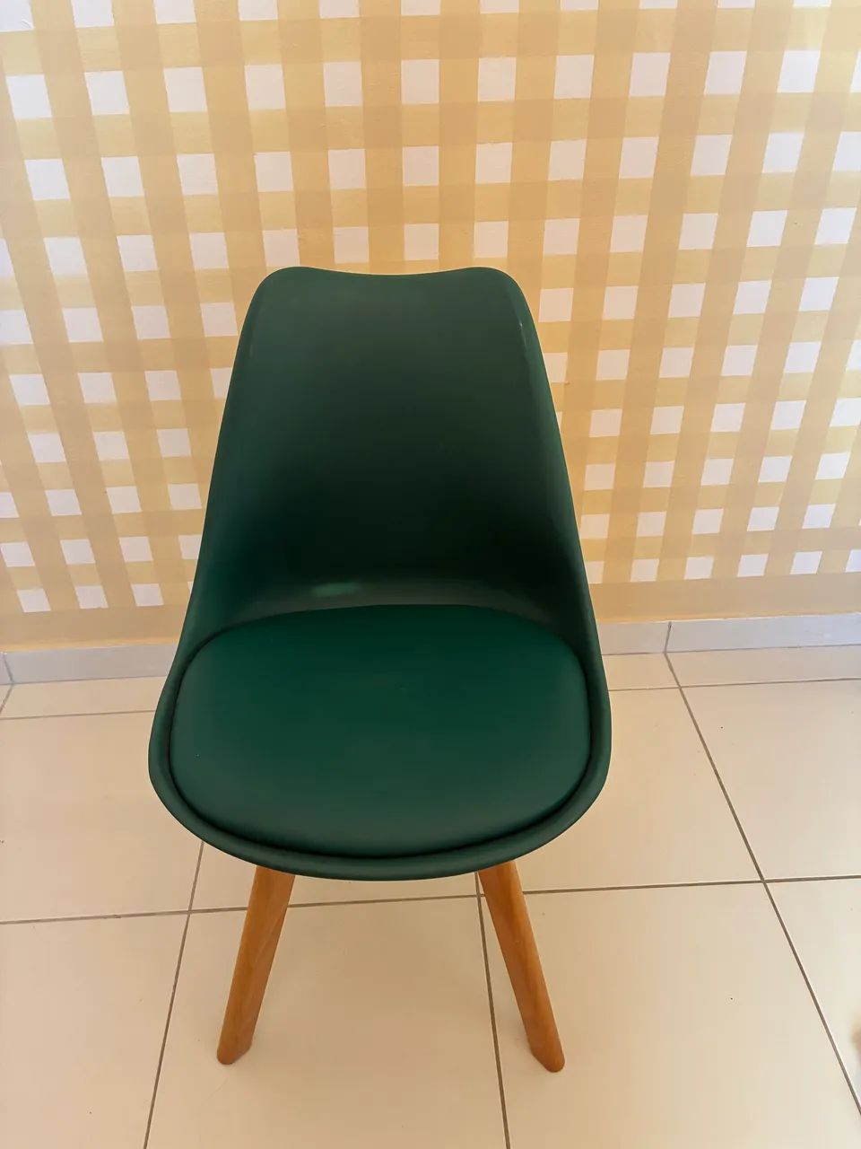 Cadeira Leda Eames jantar cozinha com assento estofado- verde  - Foto 2