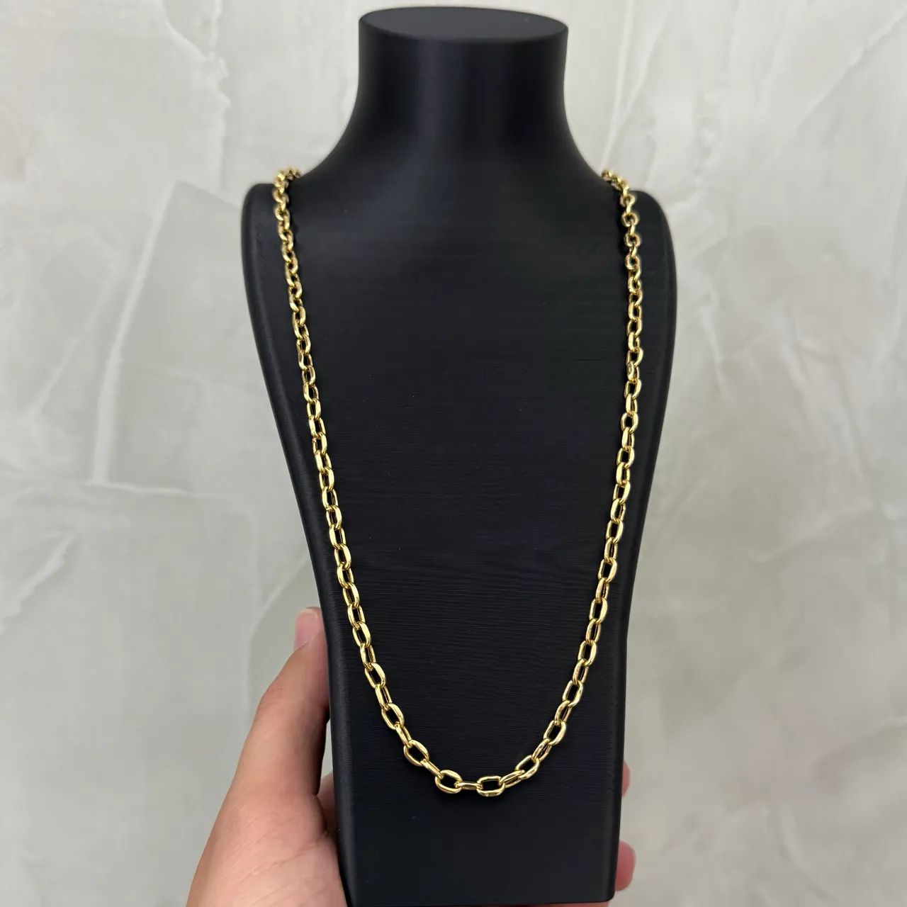 Corrente cadeado oca (Ouro 18K)