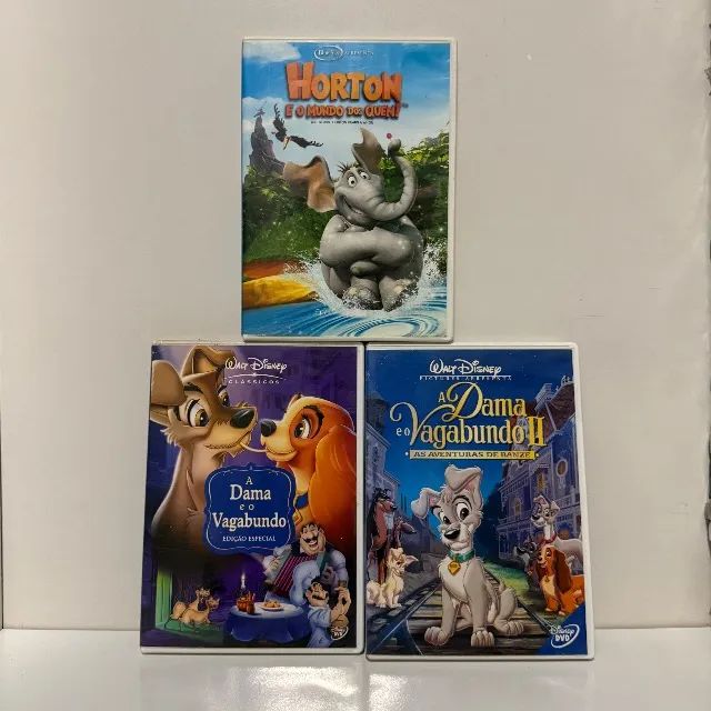 Lote com 3 DVDs Usados Infantis - Horton e mais