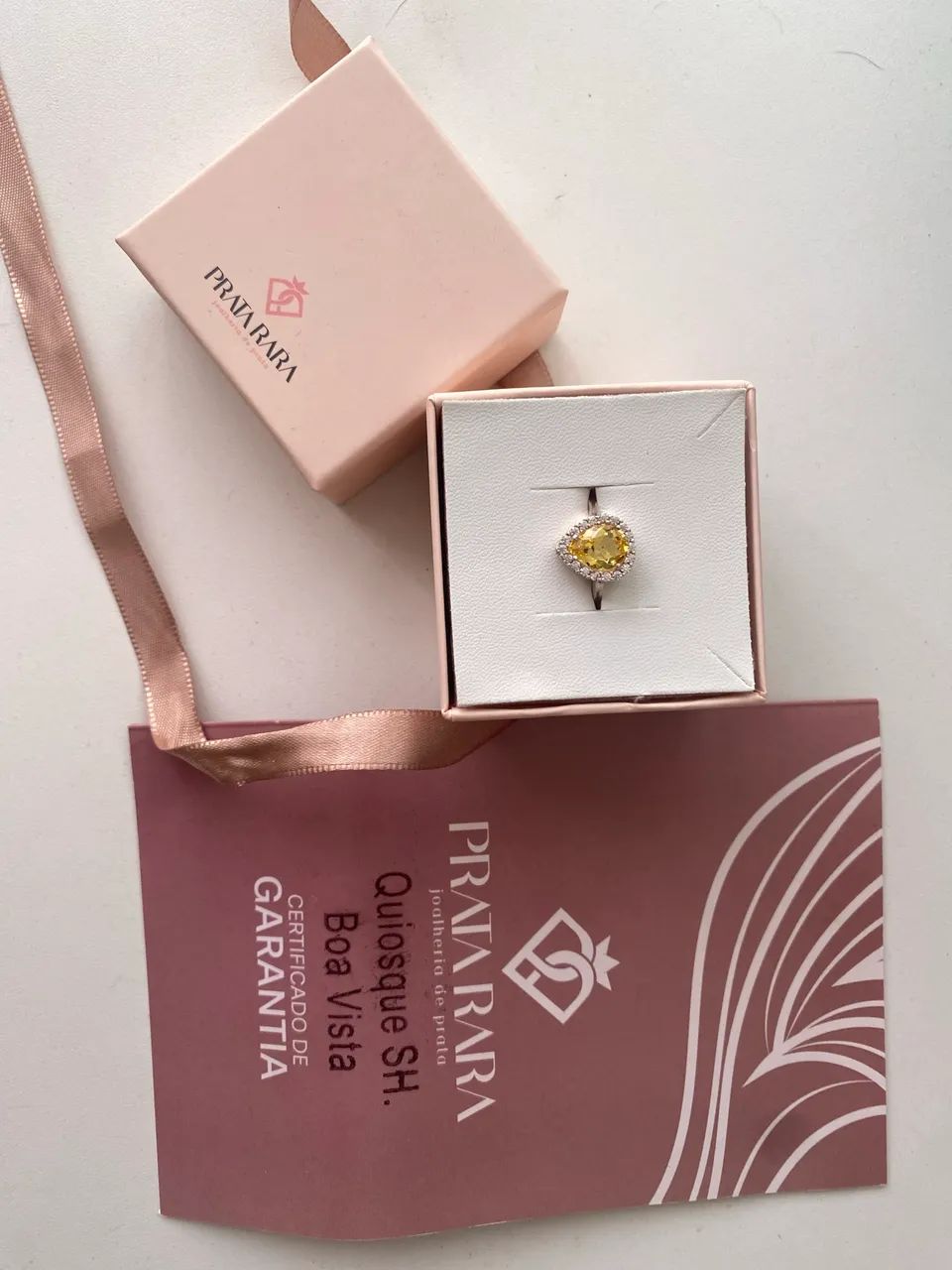Anel princesa gota safira amarela  - Foto 3