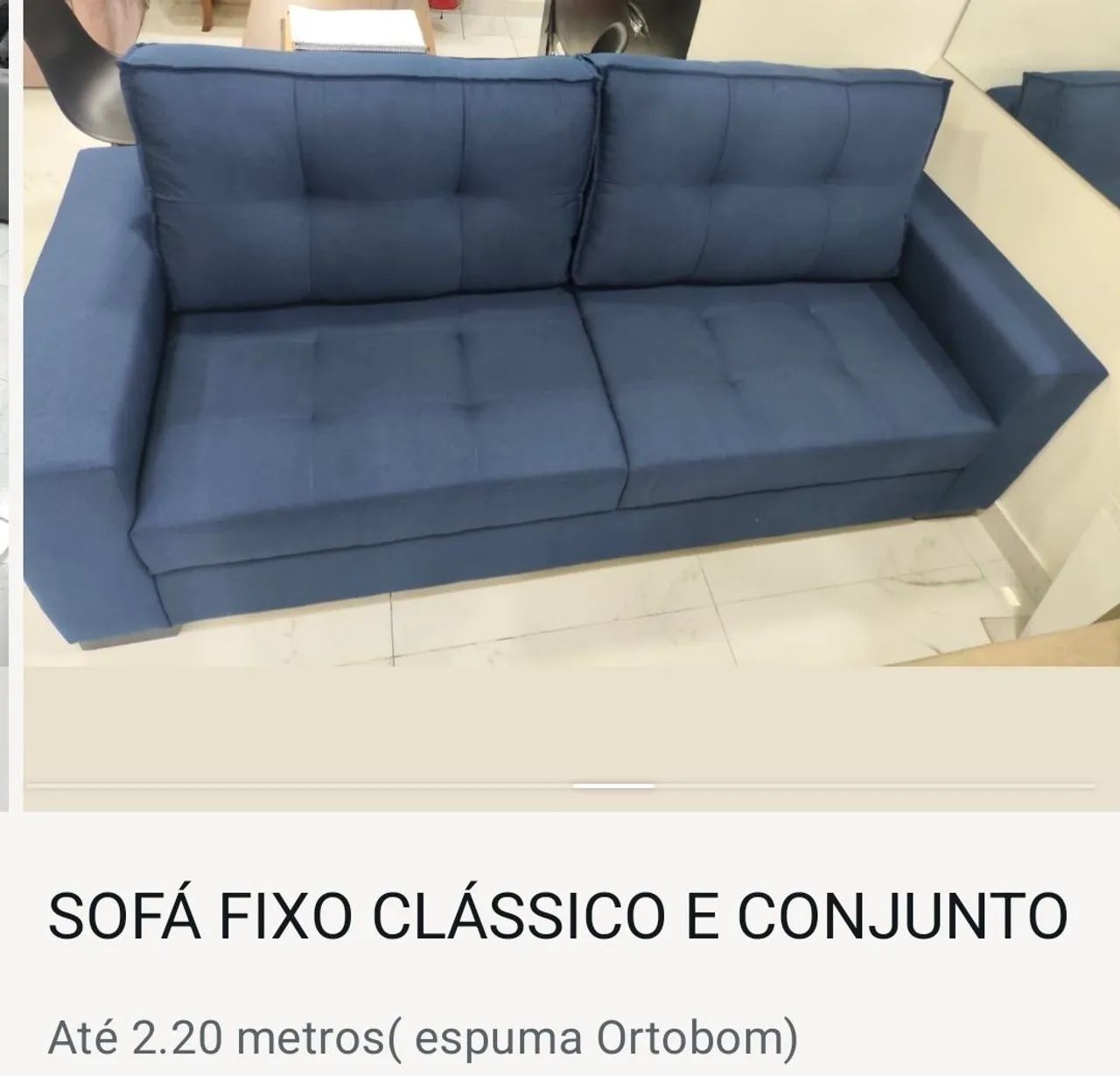 Sofá fixo 2.20 metros. Cinza grafite