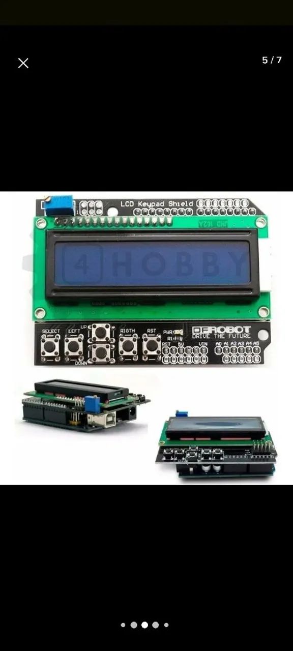 Display LCD Shield com teclado Key Pad (Tela Azul 16x2) - Foto 4