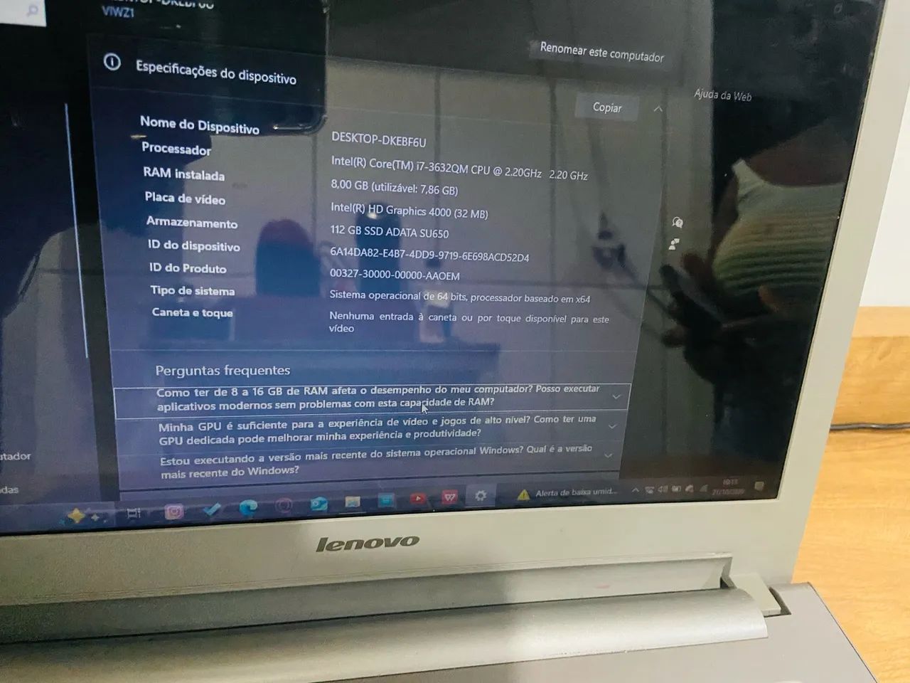 Vendo notebook Lenovo ideia pad - Foto 2