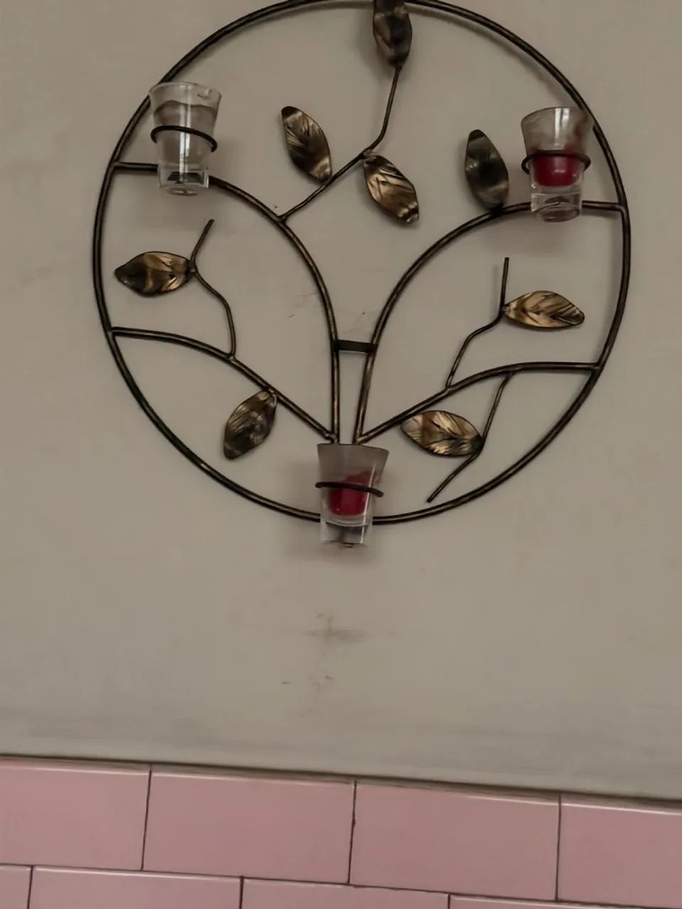 Mandala de parede em ferro  velas