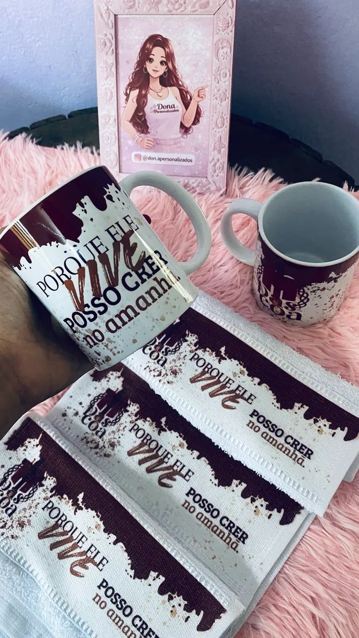 Kit presente caneca + toalha personalizada 