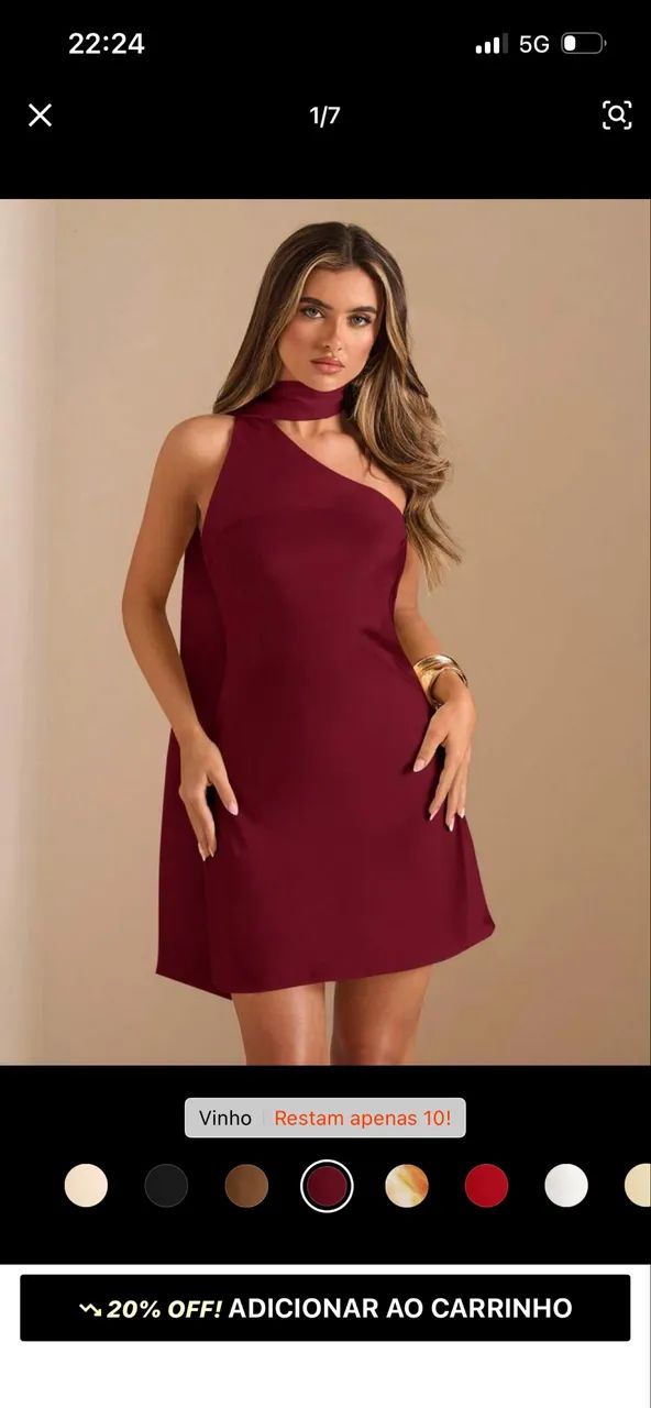 Vestido vermelho de cetim 