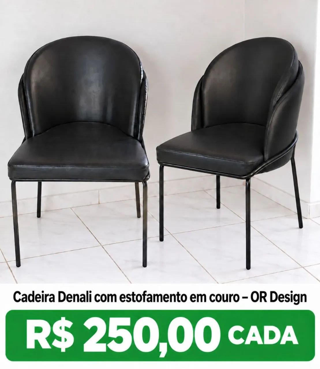 Cadeira De Jantar Denali Preto - Or Design