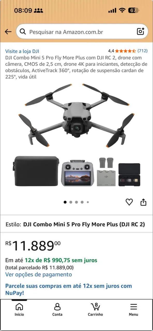 Drone Dji mini 5 pro more  com Dji Rc 2 