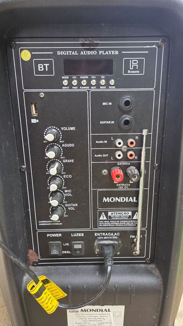 Caixa de som Mondial 550W com Bateria e Bluetooth  - Foto 2