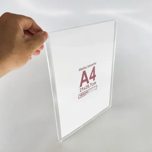 Display em acrílico A4 Vertical e Horizontal