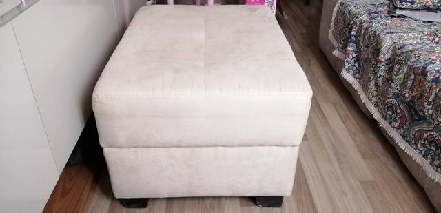 Puff em Suede Bege - Foto 2