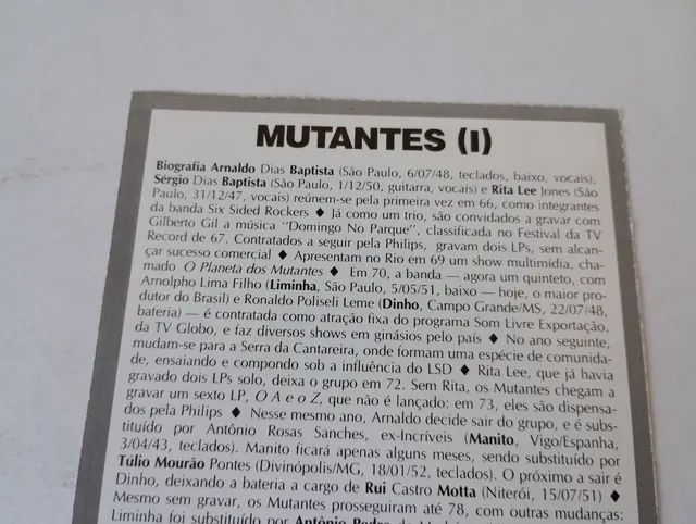 Figurinha Card Ficha Mutantes Rita Lee (Revista Bizz) Anos 80 - Foto 6