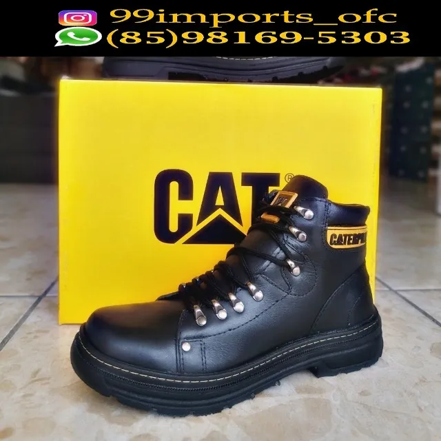 Kit Bota Caterpillar Bone Carteira Cinto