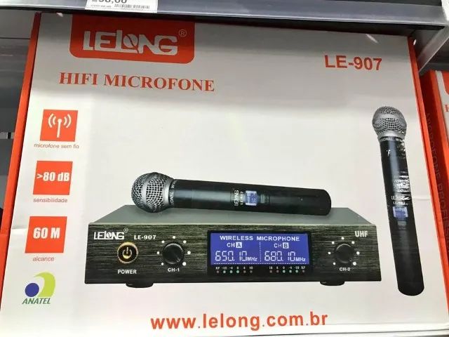 Microfone duplo profissional sem fios UHF, duplo Le-907 (Novos) - Foto 2