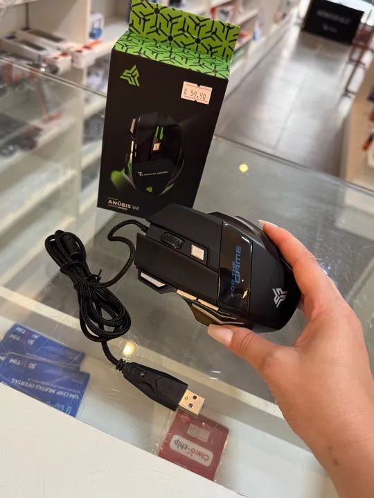 Mouse Gamer Anubis V4 - Preto e Verde - Foto 2
