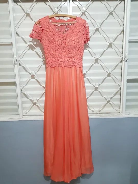 Vestido madrinha cor laranja / salmão P