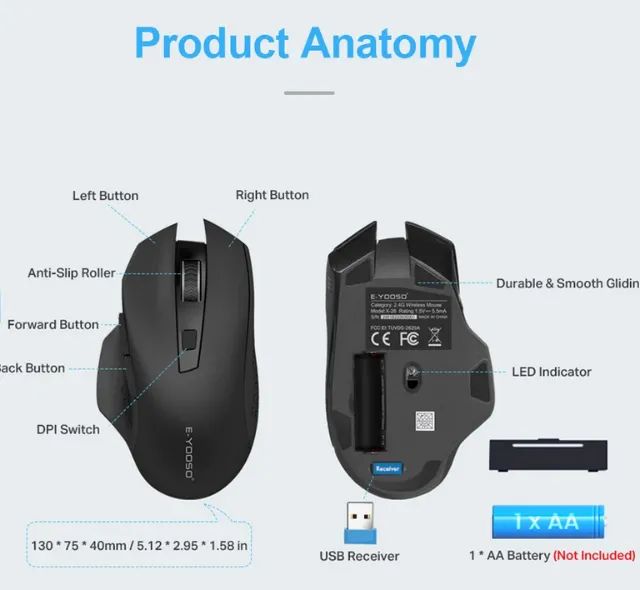 Mouse E-Yooso 2.4Ghz - Foto 4