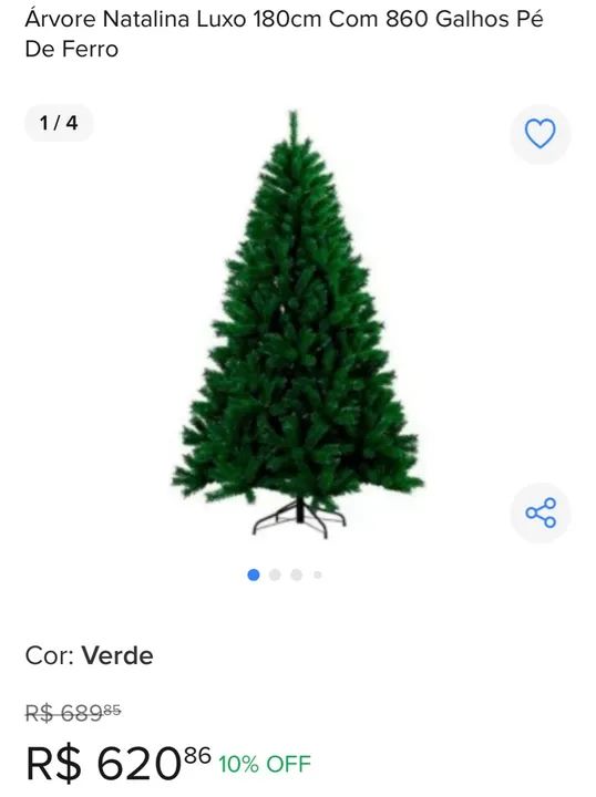 Árvore de Natal Artificial - 1,80cm - Foto 2