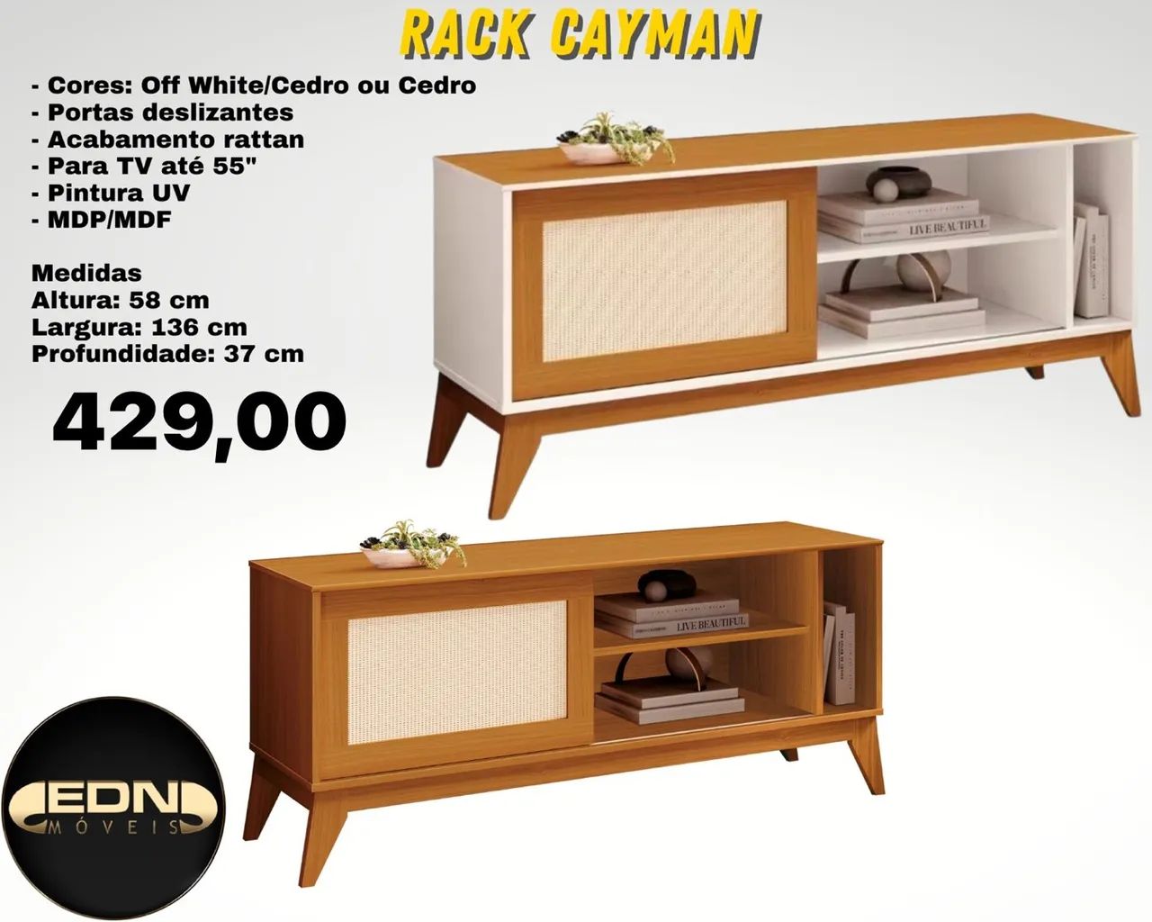 Rack 2 Portas Sevilha 160 - ENTREGA HOJE !!! 