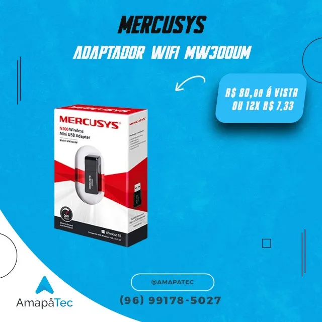 Adaptador Wifi Mercusys USB Mw300um